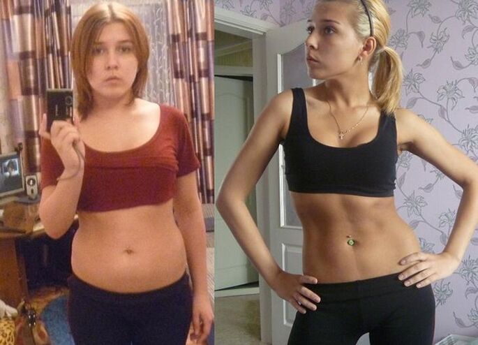 преди и след спазване на диета без въглехидрати
